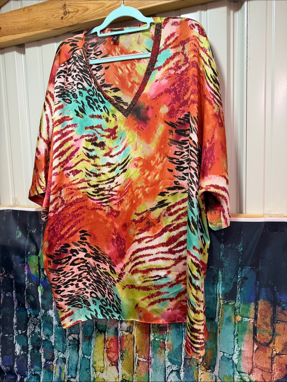 Plus size 2x perfect for anytime or swim cover beautiful print.